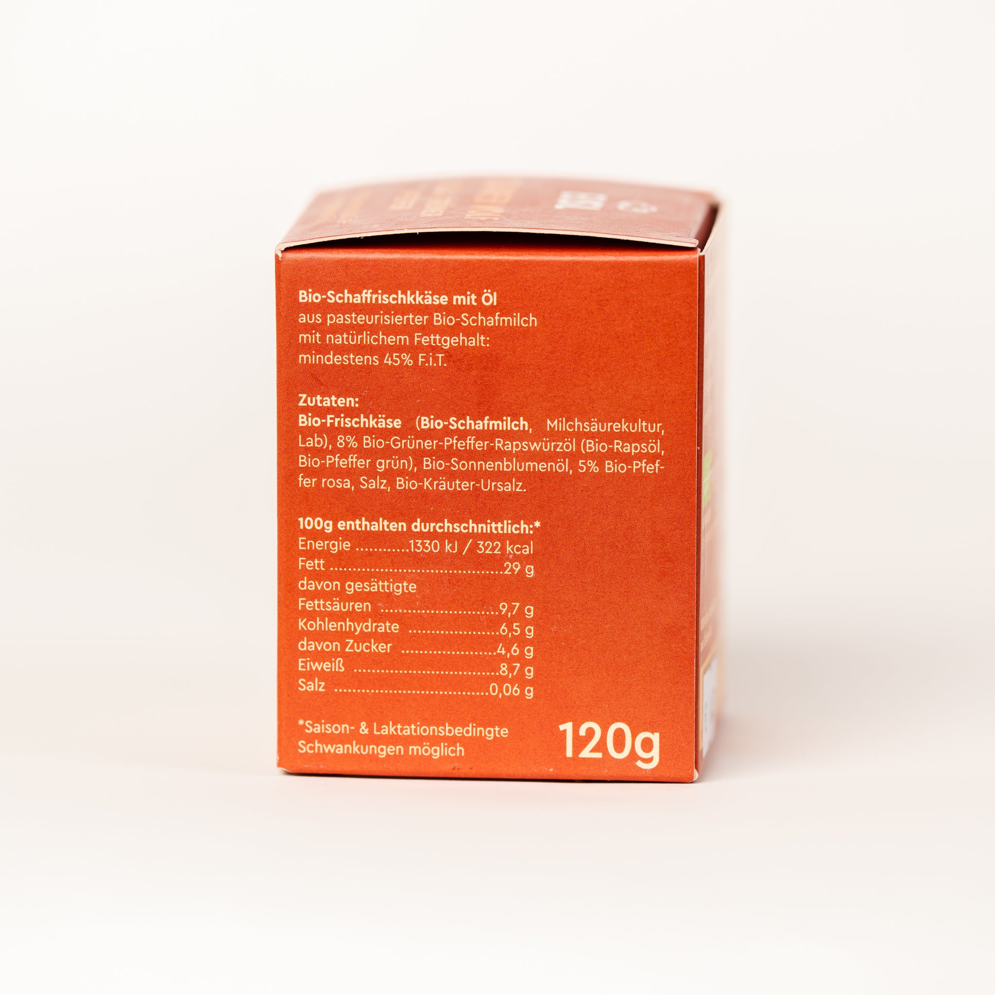 Bio-Öl-Schafkäse „Schwarzer Wolf“ 120g
