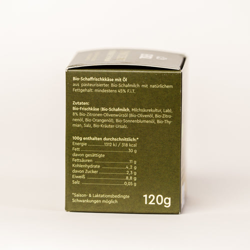 Bio-Öl-Schafkäse „Zimnitzgeist“ 120g