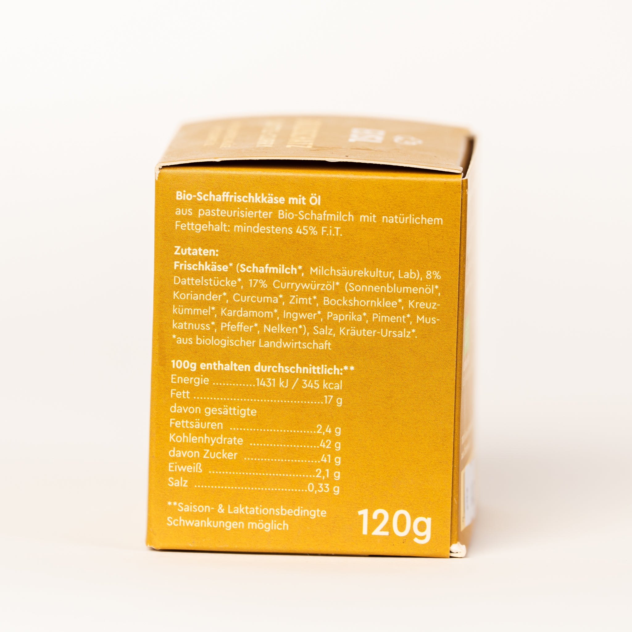 Bio-Öl-Schafkäse „Goldschatz“ 120g