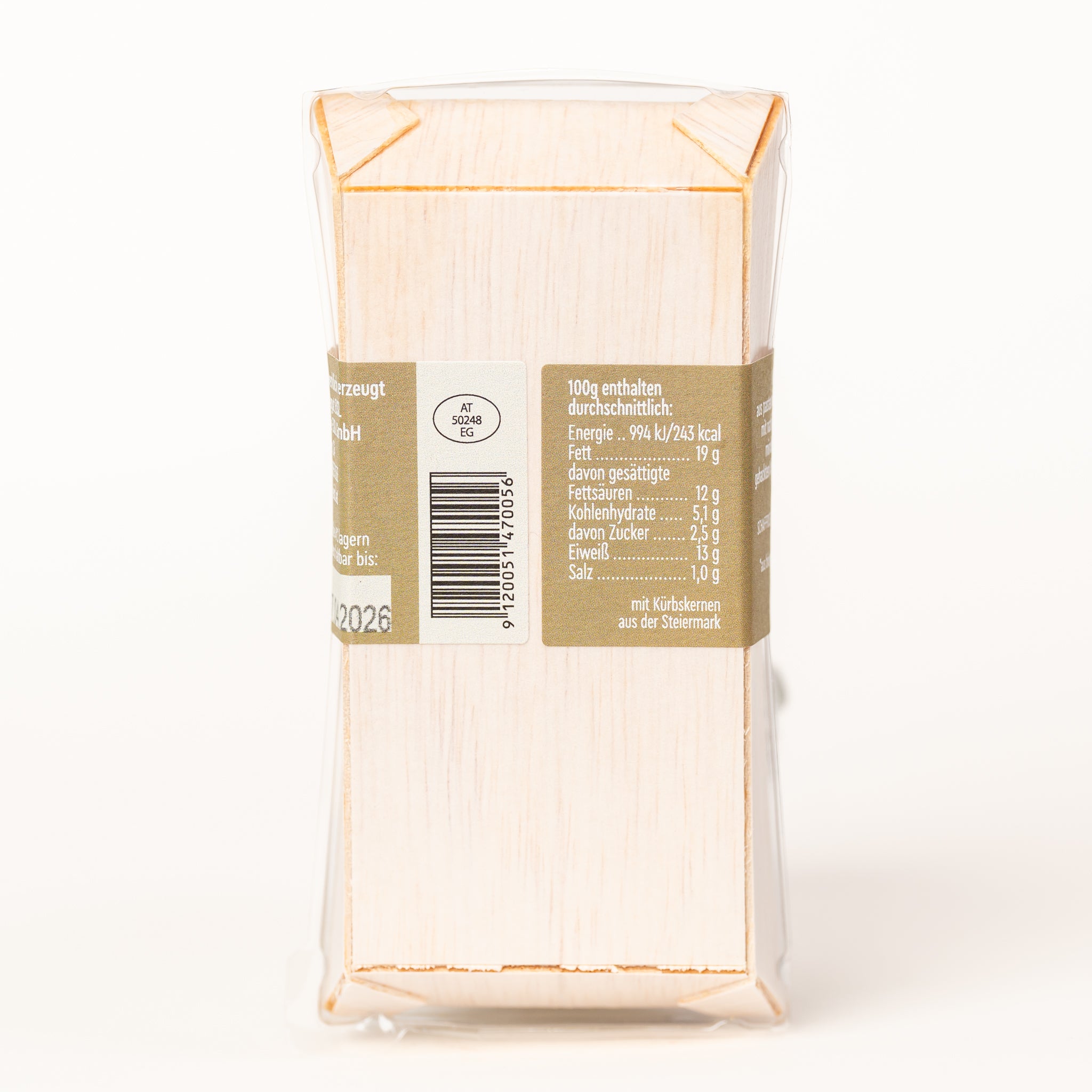 Bio-Schafkäserolle mit Kürbiskernen 140g