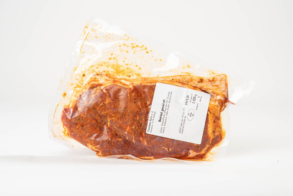 Rind-Beiried Steak gewürzt