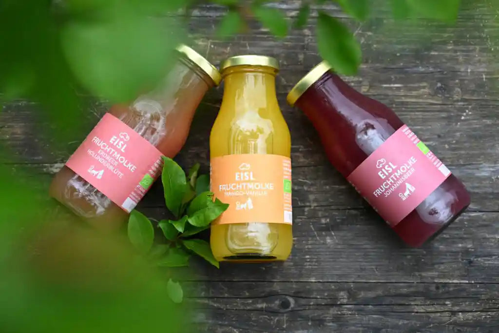 Bio-Schafmilch-Fruchtmolke Holunderblüten-Erdbeere