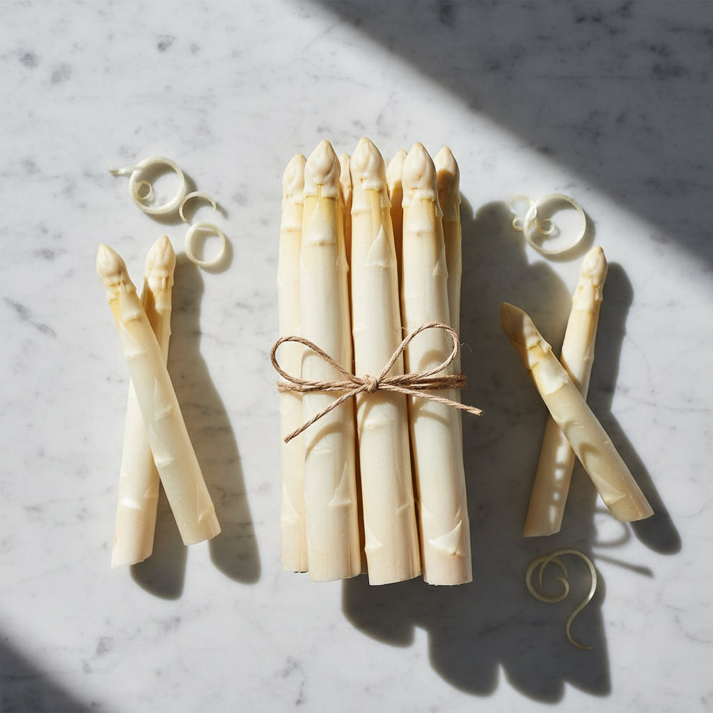 Weißer Spargel 500g – Draufsicht